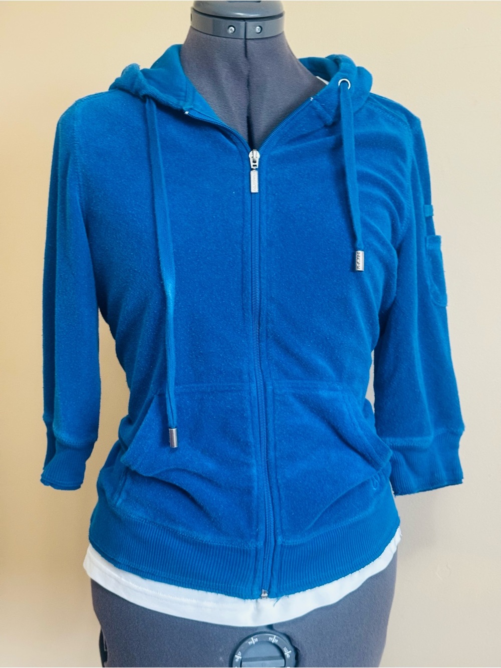 ♥️Women's Blue Zip-Front Hooded Sweatshirt